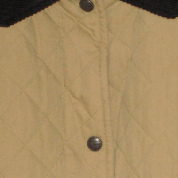 L.L. Bean Medium Petite Tan Quilted Snap Long Coat Thermore Chore Barn Excellent - Picture 9 of 16